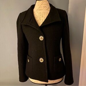 Jimmy Hourihan of Dublin Jacket Women’s M Wool Black Fitted Coat Designer Luxury